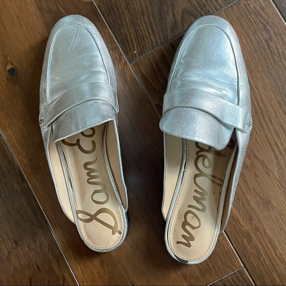 Sam Edelman Metallic Silver loafer slides